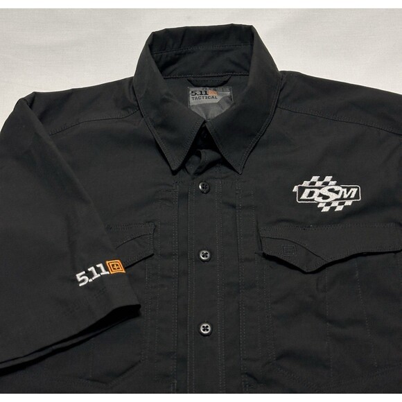 5.11 Tactical DSR Racing Mens Short Sleeve Button Shirt Size Small 5 11 Black - Picture 1 of 12